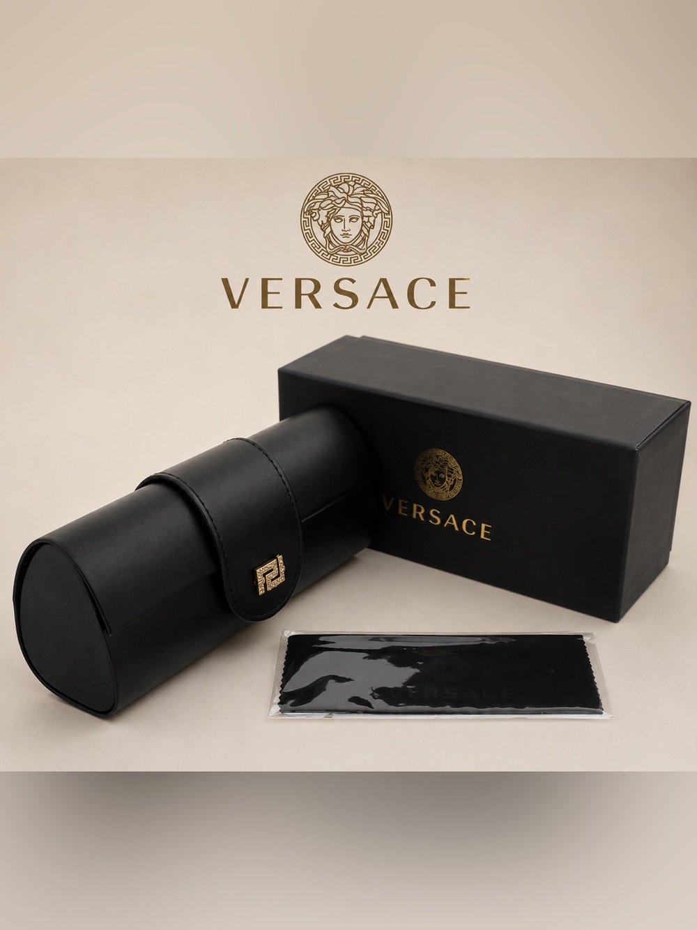 Versace Eyewear Case, Gift Box & Cleaning Cloth/Pouch Set